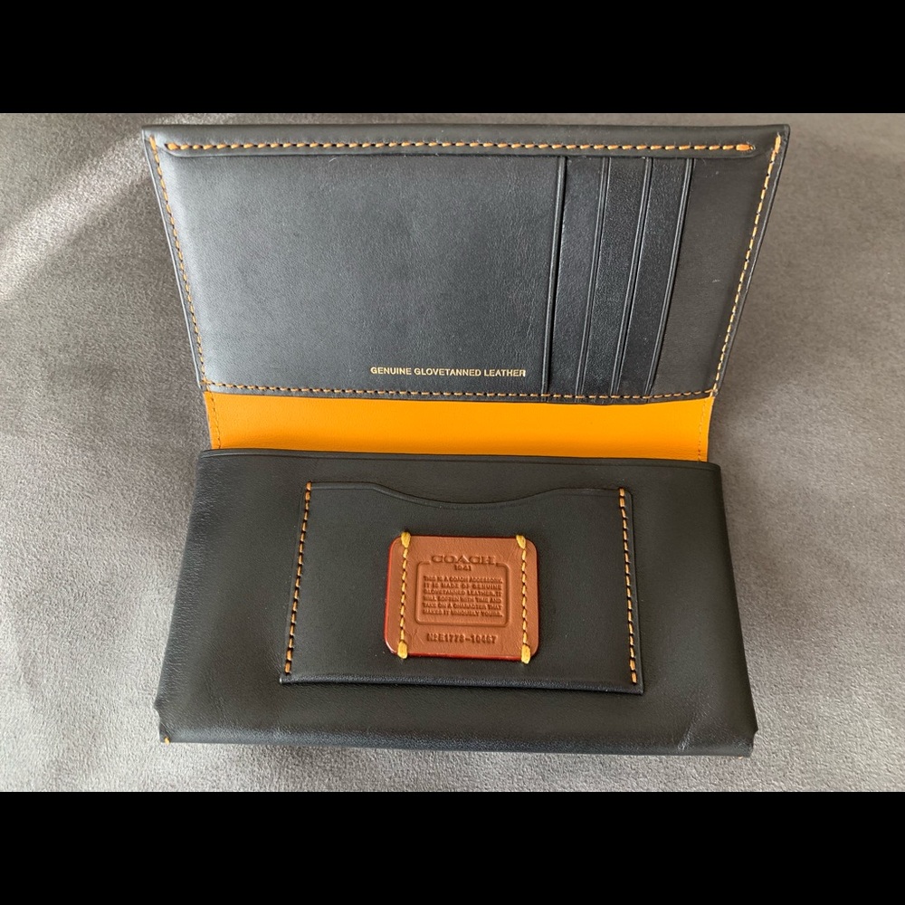 Authentic Coach NASA Black Leather Phone Wallet